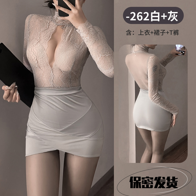 Picture of Secretary Uniform Hip Skirt Temptation Sexy Sex Uniform suit Can Wear Pure Deep V Exclusion Underwear Women