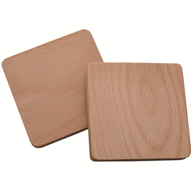 Picture of Creative Wooden Coaster Logo Engraved Fixed Wooden Tea Tray Cup Holder Tea Mat Wooden Tea Holder Japanese Heat Insulation Mat