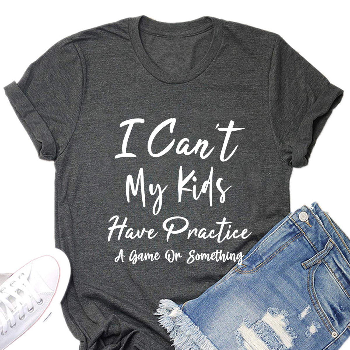 2023 New in stock Independent Station Amazon Loose Casual MY KIDS Letter Printing Round Neck Short Sleeve Women's T