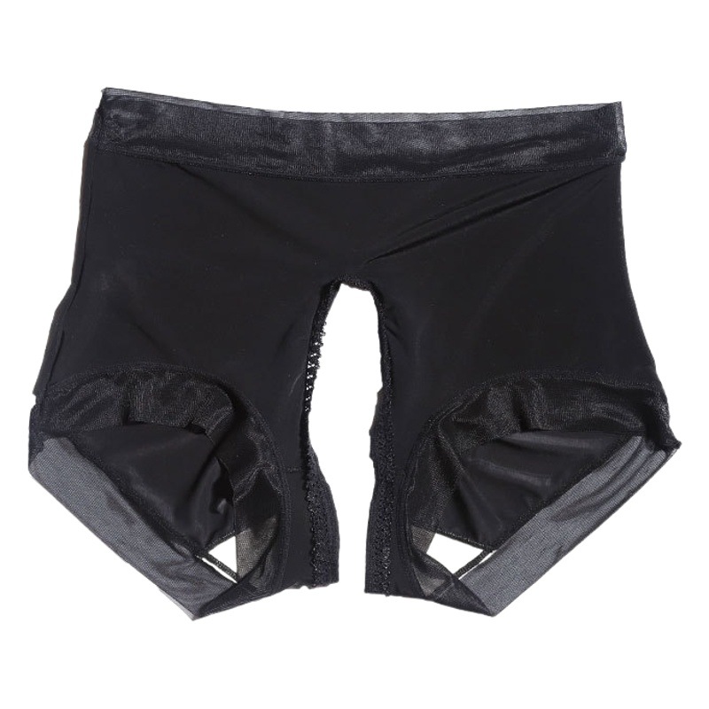 Ultra-thin nude Ice Silk seamless open crotch underwear women's sexy high waist transparent sexy passion free off plus size underwear