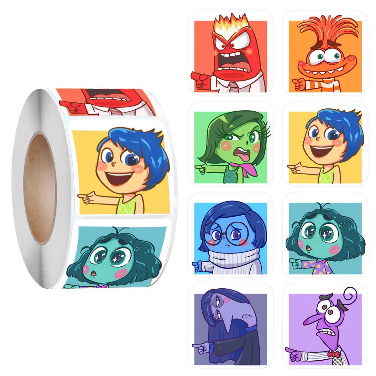 500 Stickers/roll Brain Agent Team Emotional Villain Stickers Anger Music Kidsren's Toys Handbook Decoration Stickers