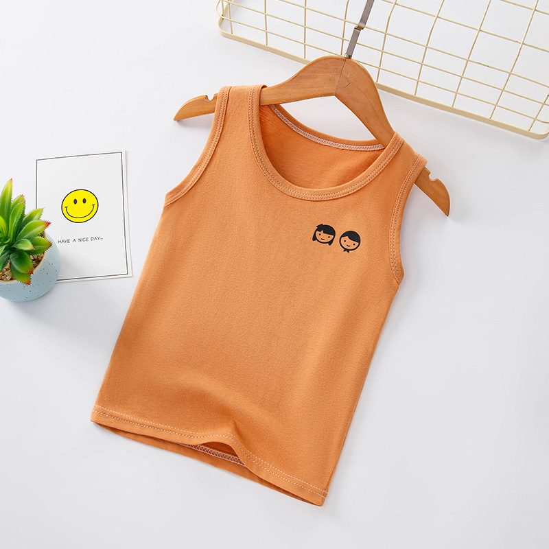 Picture of New Children's I-shaped Vest Cotton Casual Base Shirt Sweat-absorbent Solid Color Children's Multi-color Vest for Summer