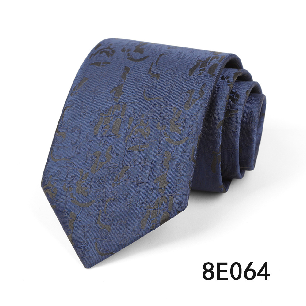 Picture of Men's Tie Business Casual Stripesd Tie 8cm Polyester Jacquard Embroider Print Tie Wholesale Formal Wear