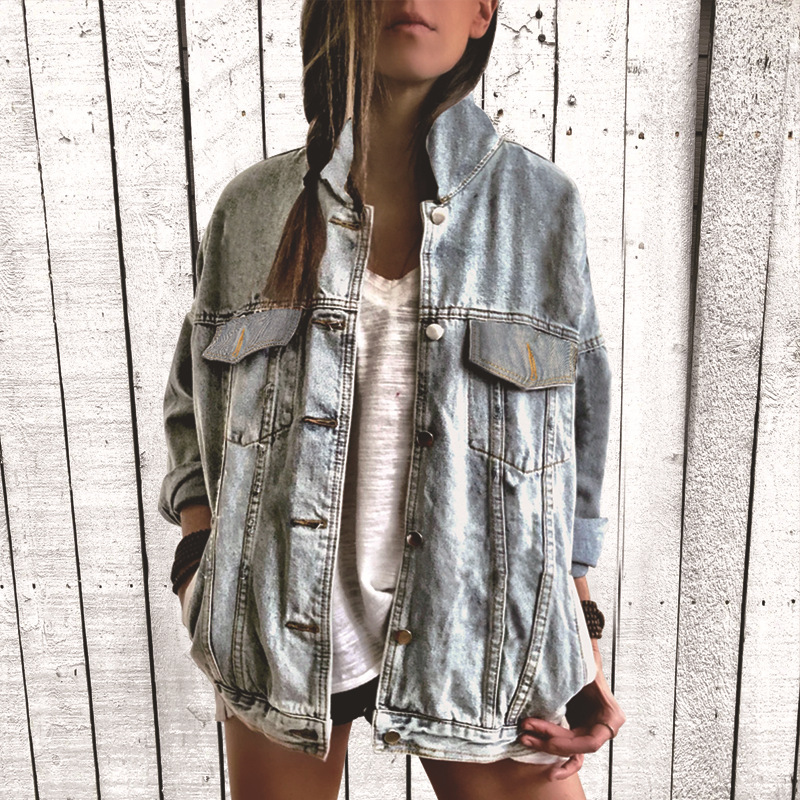 Picture of 2409 * Western Tribal Vintage Print Amazon Denim Jacket Denim Jacket Long Sleeve Lapel