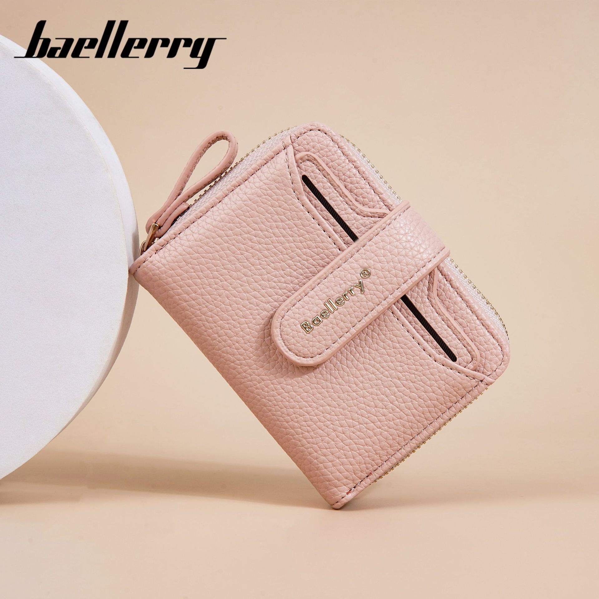 New Women's Wallet Short baellerry Fashion Snaps Multi Card Wallet Japanese and Korean High-end Sense Coin Wallet
