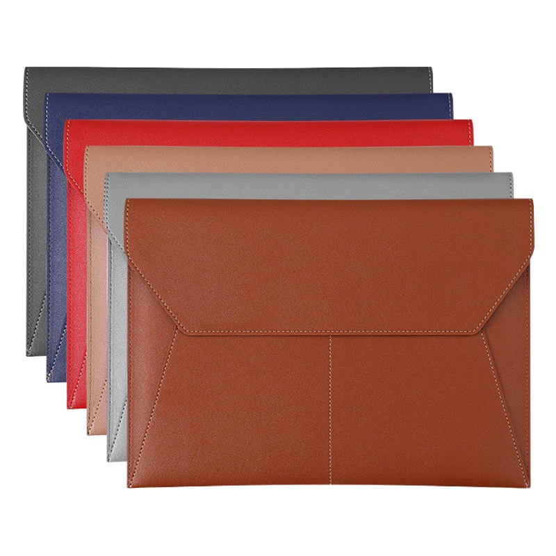 A4 Business High-End Leather File Bag Business Office Snap Thickeneded Data File Storage File Bag Printable