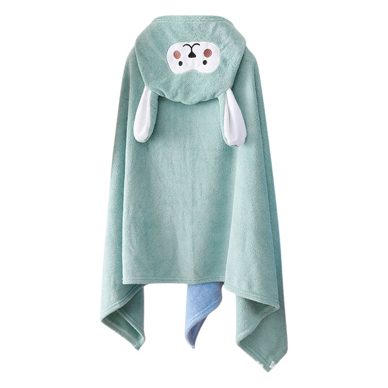 Children's Bath Towel Coral Velvet Cartoon Cloak Absorbent Soft Wearable Cloak Baby Bathrobe Home Bath Towel Wholesale
