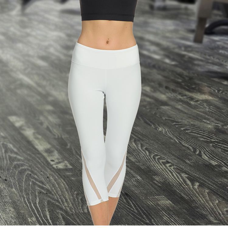 Cross-border leisure yoga pants mesh stitching sports tight breathable sports yoga yiwu leggings female A5073