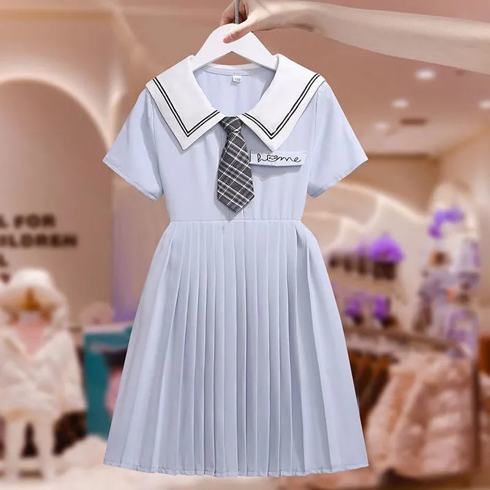 Picture of Girls' summer pleated dress summer new children's dress western style children's clothing little girl fashionable princess dress fashion