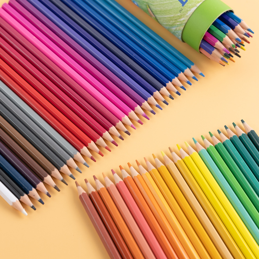 Picture of Plastic wood-free color pencil brush barrel student art painting color pencil wholesale