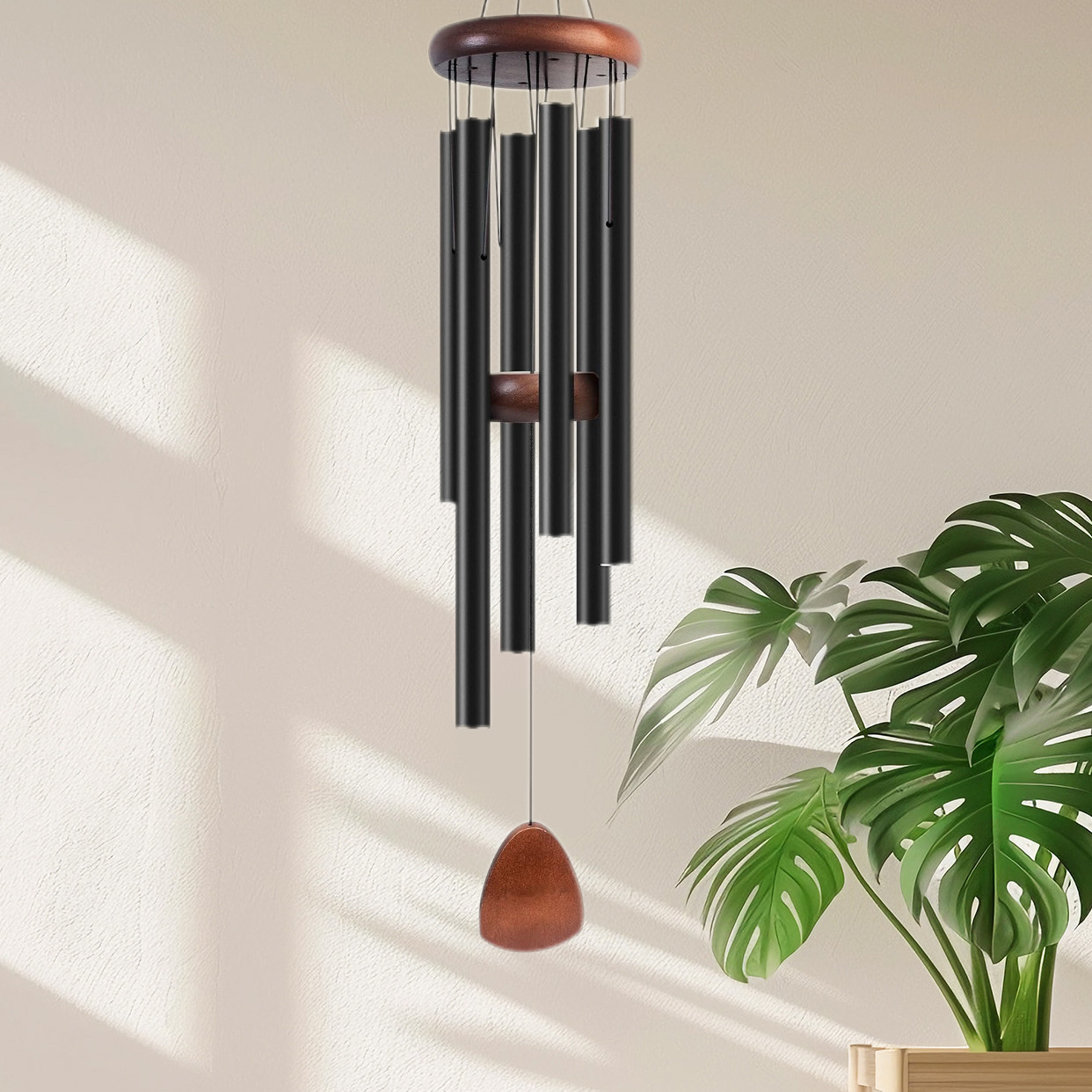 37 inch cross-border explosions wind chime six tube retro aluminum tube wind chime home decoration pendant three-color wall decoration pendant wholesale