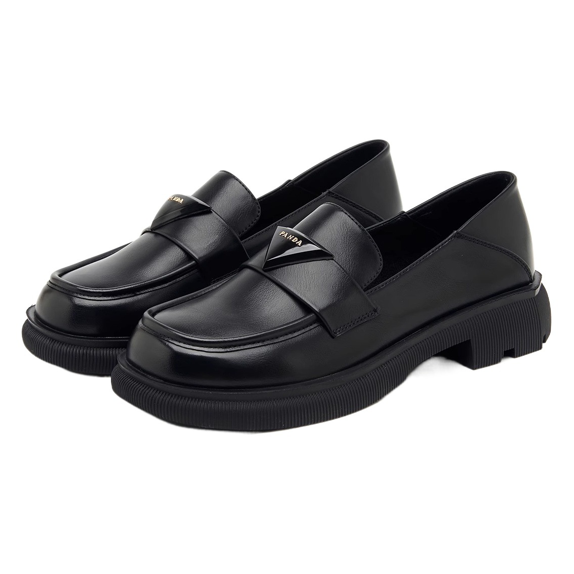 Lefu Shoes Women's British Style Spring New Black All-match Slimming Thick Bottom Small Leather Shoes College Japanese Jk Single Shoes Women