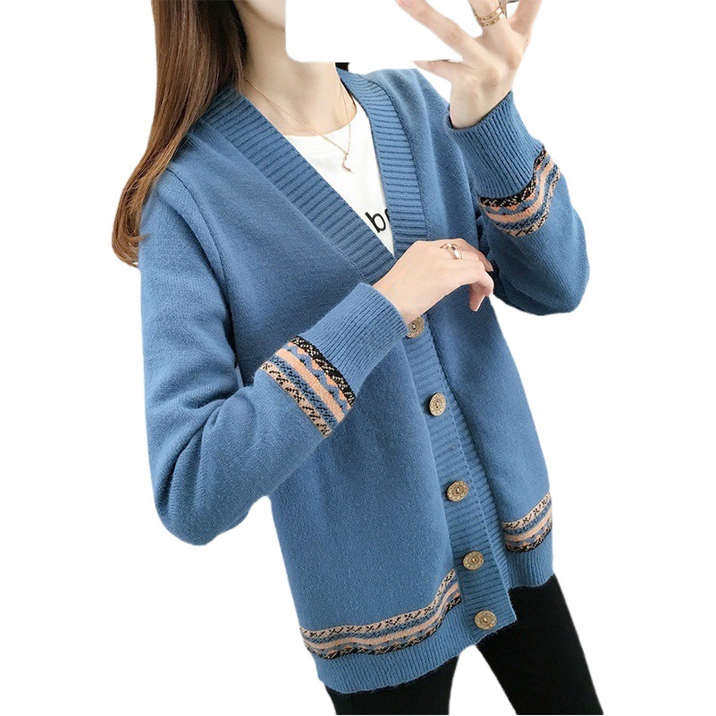 Spring and Autumn clothing 2024 new women's autumn women's sweater coat loose knitted cardigan versatile early autumn top
