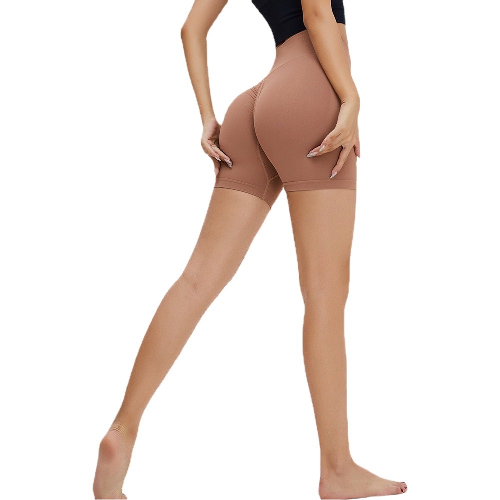 Seamless New High Elastic Peach Pants Hip Yoga Pants High Waist Sports Tight Three-point Pants Naked Fitness Shorts