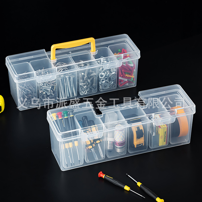 Parts Storage Box with Compartments, Rectangular Screw Hardware Tool Storage Box, Lego Building Block Accessories Storage Box