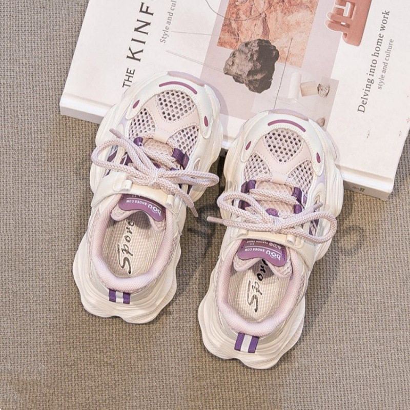Girls summer sneaker 2025 new spring and autumn children's single net torre shoes mesh breathable big children's net shoes summer
