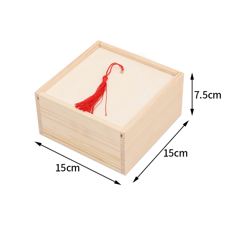 Picture of Draw Classical Empty Box Gift Packaging Box Jewelry Storage Box Wooden Gift Box Accompanying Gift Square Small Wooden Box
