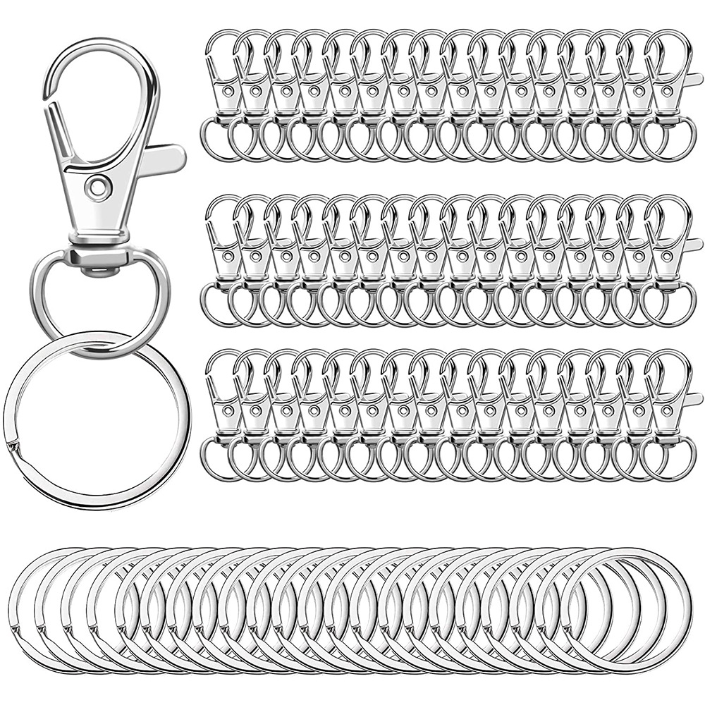 Keychain rotating hook lobster key pendant backpack pendant decorative key ring pet rope buckle set
