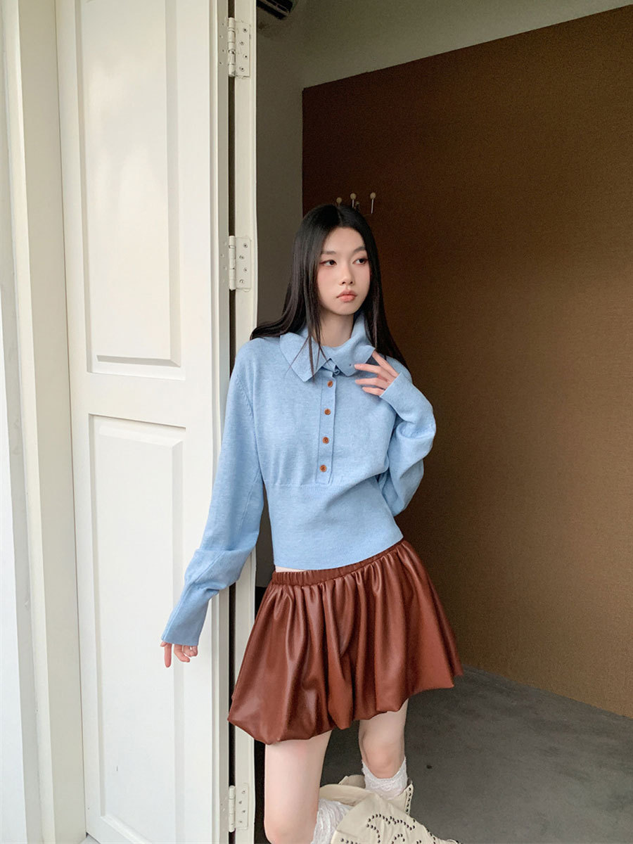 Knitted Sweater Women's Design Niche Lazy Style Loose Long-sleeved All-match 2024 New Korean-style Pullover Sweater Jacket