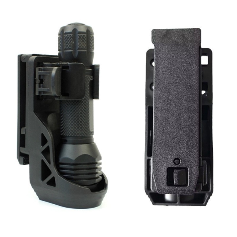 Upgrade 360-degree rotating waist side open tactical electric cylinder cover plastic steel quick pull flashlight cover electric cylinder cover outdoor camping