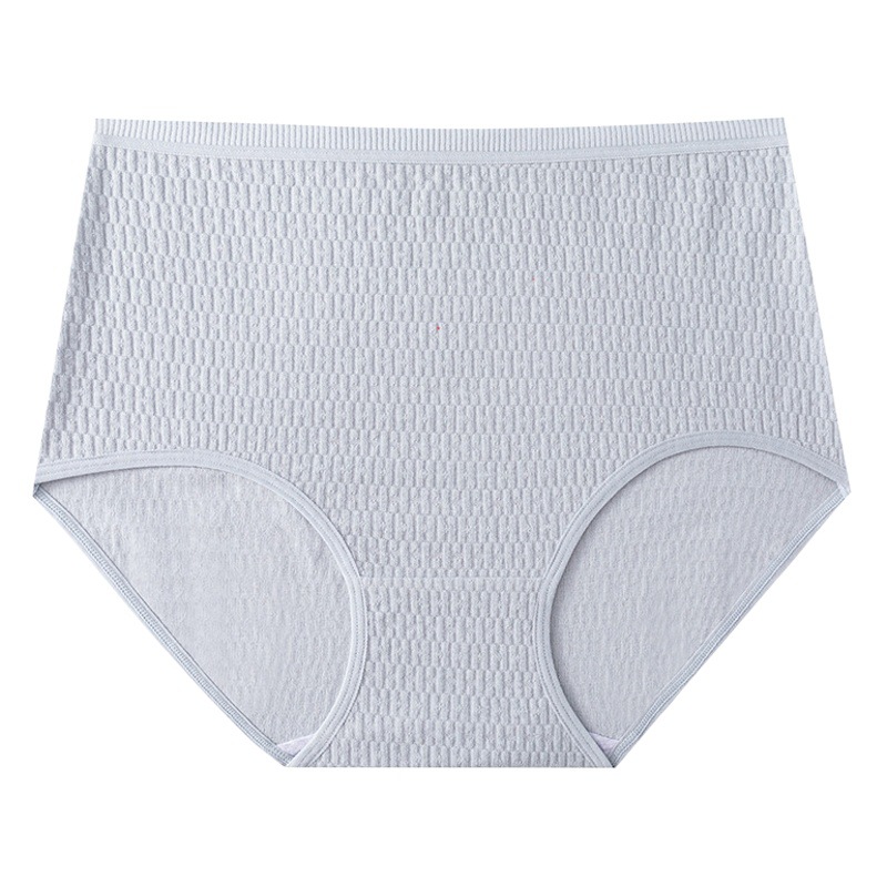 Plus size cotton underwear women's chubby girl high waist belly contracting cotton jacquard 7A breathable antibacterial crotch seamless underwear