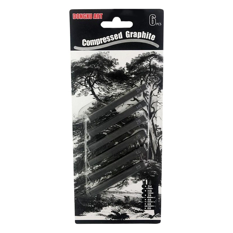Carbon square strip sketch pen 6 suit variety of mixed sketch sketch charcoal pen carbon strip art graffiti in stock wholesale