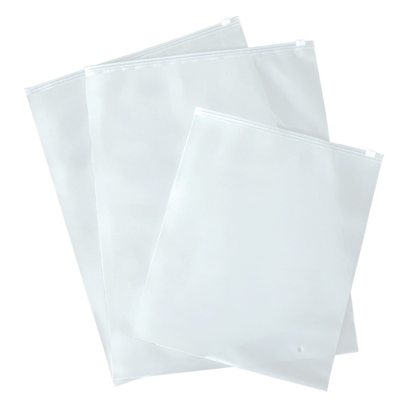 Transparent Frosted Zipper Bag Frosted Packaging Bag Clothing Zipper Bag Transparent Storage Bag Self-Sealing Pe Zipper Bag