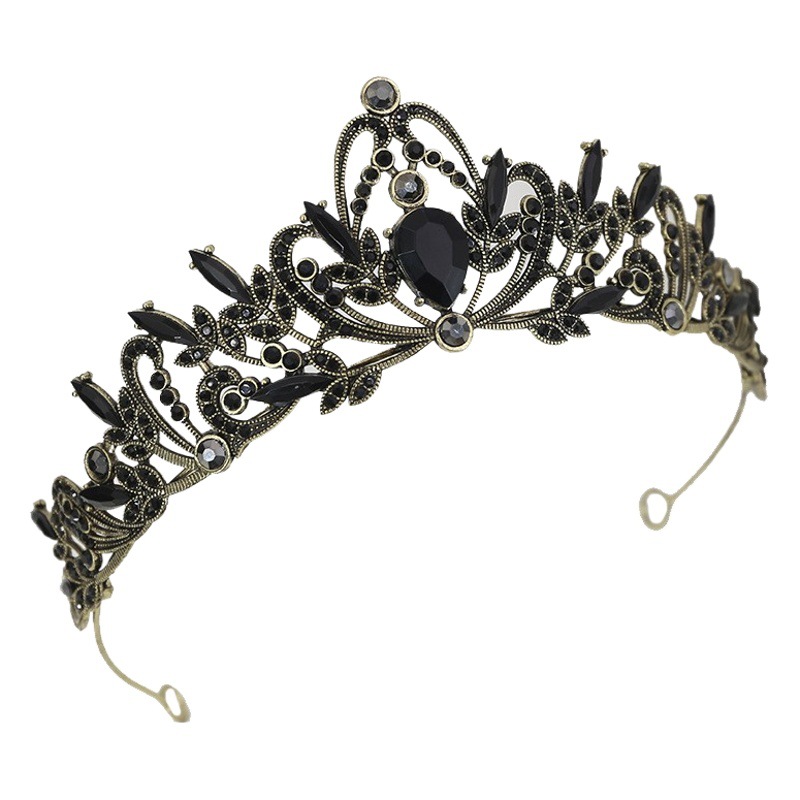 Bridal jewelry wedding dress style headdress birthday party Crown Headband Black advanced performance hair accessories crown