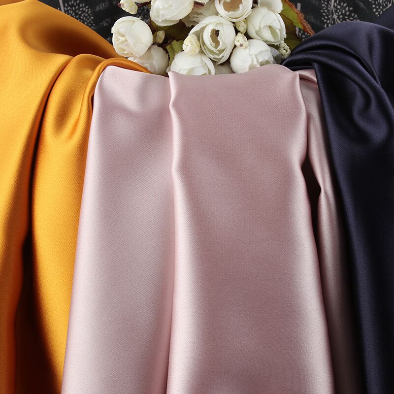 Picture of Rose forging cherry blossom forging imitation acetate fabric light elastic satin women's cheongsam dress evening dress fabric