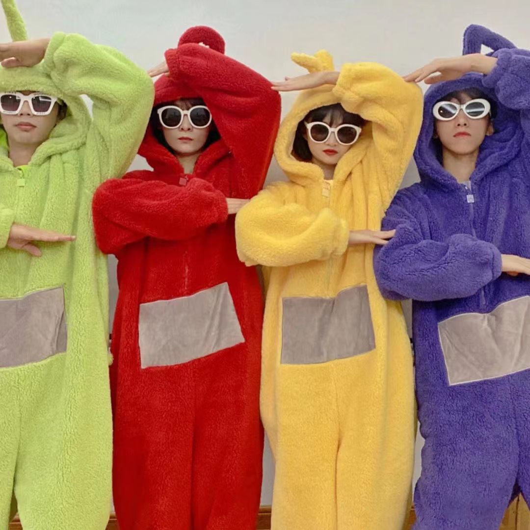 Picture of Teletubbies Siomatic Pajamas Women's Winter Cute Cartoon Funny Outer Wear Home Clothes Thickened Coral Fleece