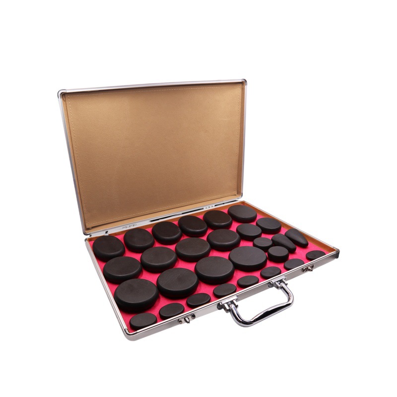Bianstone Massage Stone Constant Temperature Heating Box 28-Piece Set 16 Energy Stones Hot Stone Set Beauty Spa Steam Therapy