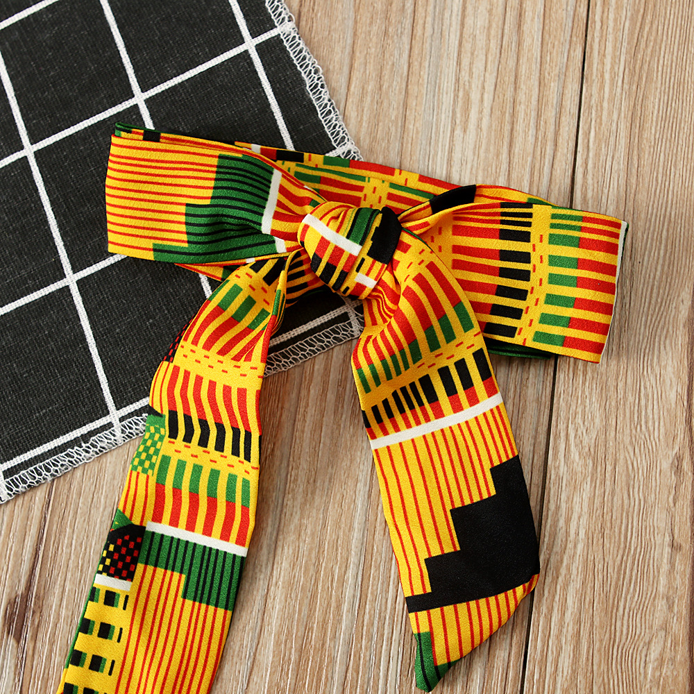 Picture of Hair Band Cute Baby Children European and American Girls African Bohemian Style Printed Jumpsuit Clothing ins