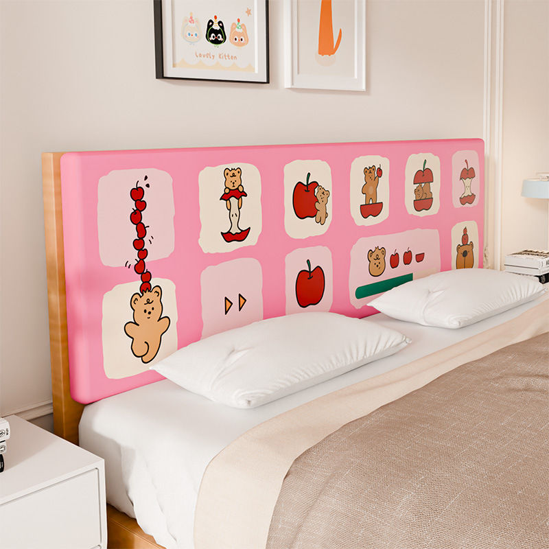 Picture of Home Bedroom Cartoon Bedside Cushion Thickeneded High-Density Sponge High Rebound Fixed Self-Adhesive Tatami Bed Cushion