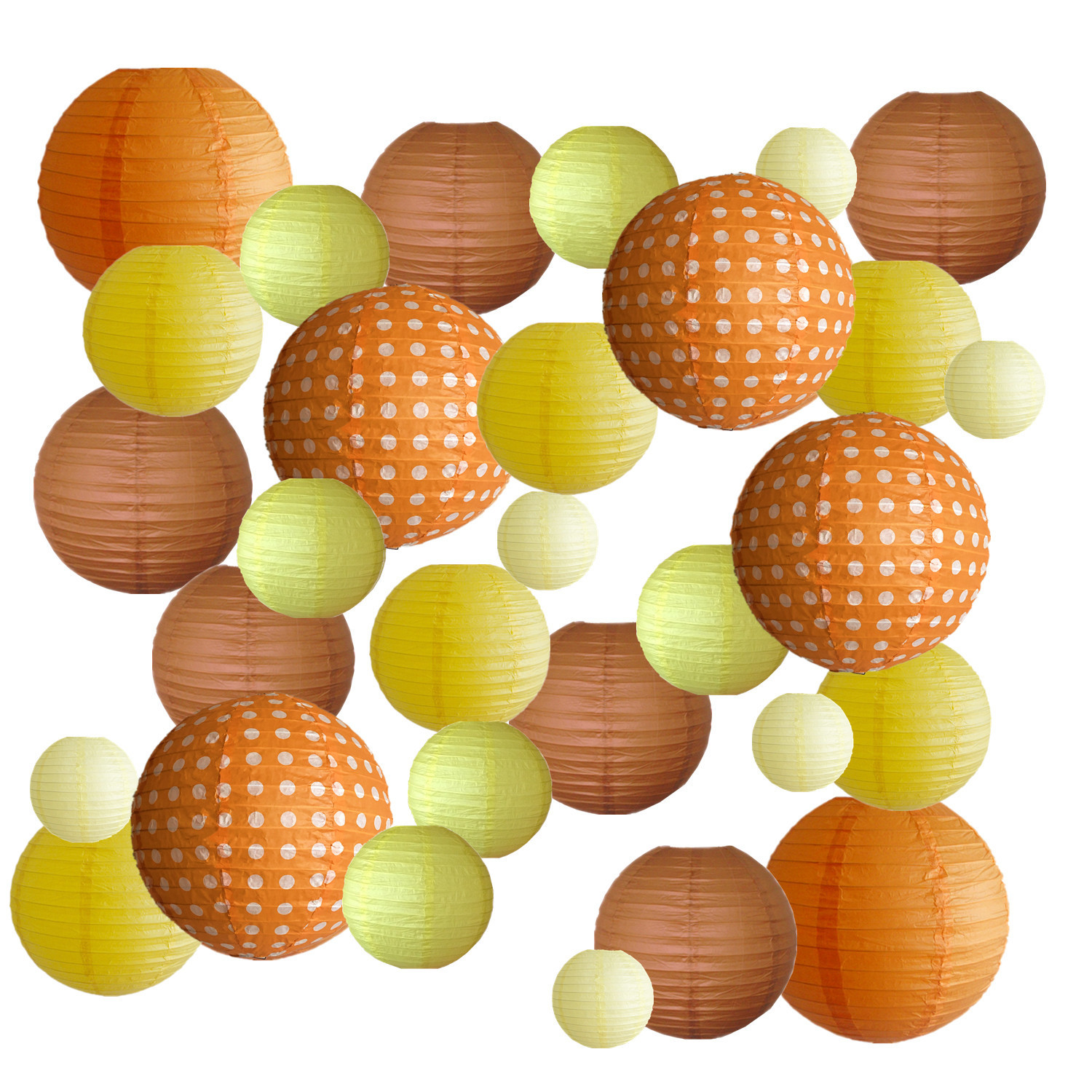 Picture of Spring, Summer, Autumn and Winter Colorfulful Paper Lanterns Round Foldableable Paper Art Combination Set Hanging Lanterns