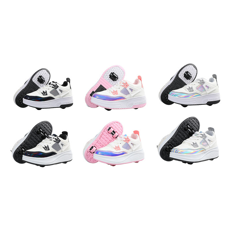 Adult Heelys Shoes for Boys, Students, Female Adults, Sneakers with Wheels, Invisible Pulley Shoes, Two-wheeled and Four-wheeled Removable