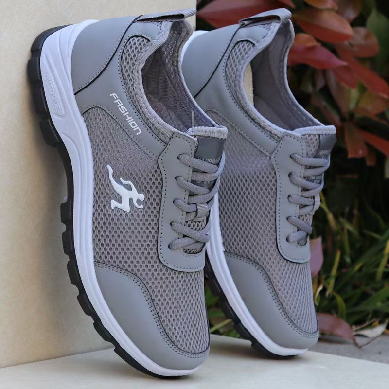 Summer Breathable Cut Out Mesh Shoes Men's Shoes Sports Shoes Mesh Casual Shoes Deodorant Anti-Slip Running Soft Sole Travel Shoes