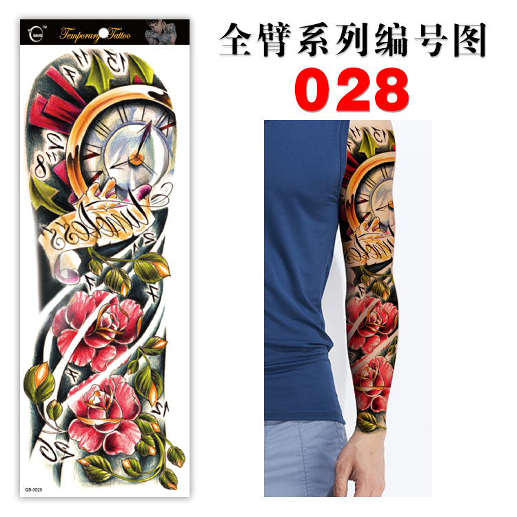 Picture of Manufacturer in Stock Wholesale Full Arm Tattoo Stickers Arm Waterproof Tattoo Stickers Popular Tattoo Decals Arm Horror Tattoo Stickers