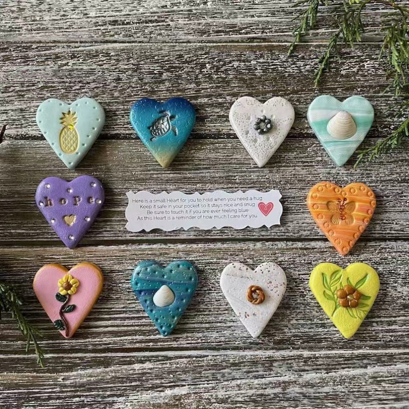 Cross-border new Pocket Heart Hug Glass Pocket Heart love token wedding encouragement small gift