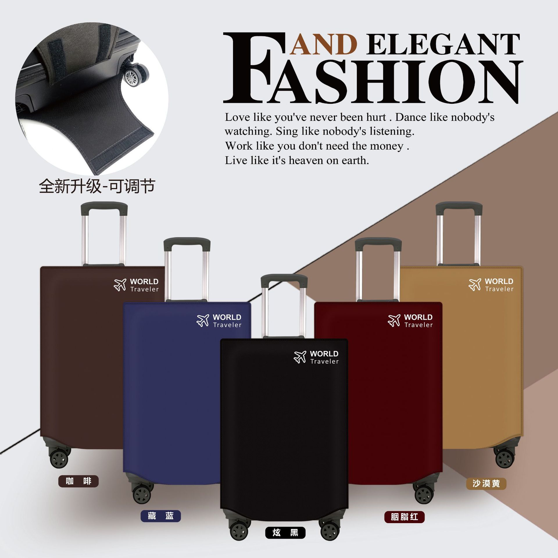 Picture of Manufacturer's Ready-Made Suitcase Protective Cover, Trolley Case Cover, Aluminum Frame Zipper, Non-Woven Fabric, Thickened Adjustable Case Cover