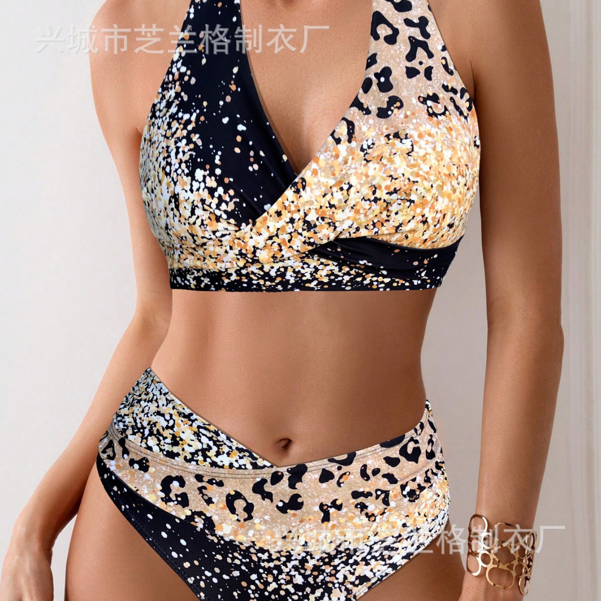 Picture of 2025 Cross-border New Leopard Gradient Bikini Split European and American Foreign Trade Women's Swimsuit Two-piece Bikini