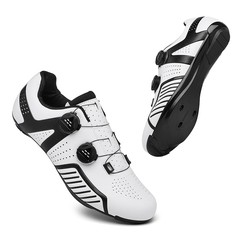 New Lockable Cycling Shoes Double Buckle Lock Shoes for Men and Women Road Bicycle Power-Assisted Shoes Hard Sole Mountain Biking Rubber Sole