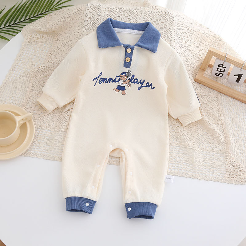 Picture of Full Moon Baby Clothes Spring Clothes Male Baby Handsome Body Clothes Newborn Outfit 100 Days Super Cute Ha Clothes Spring and Autumn