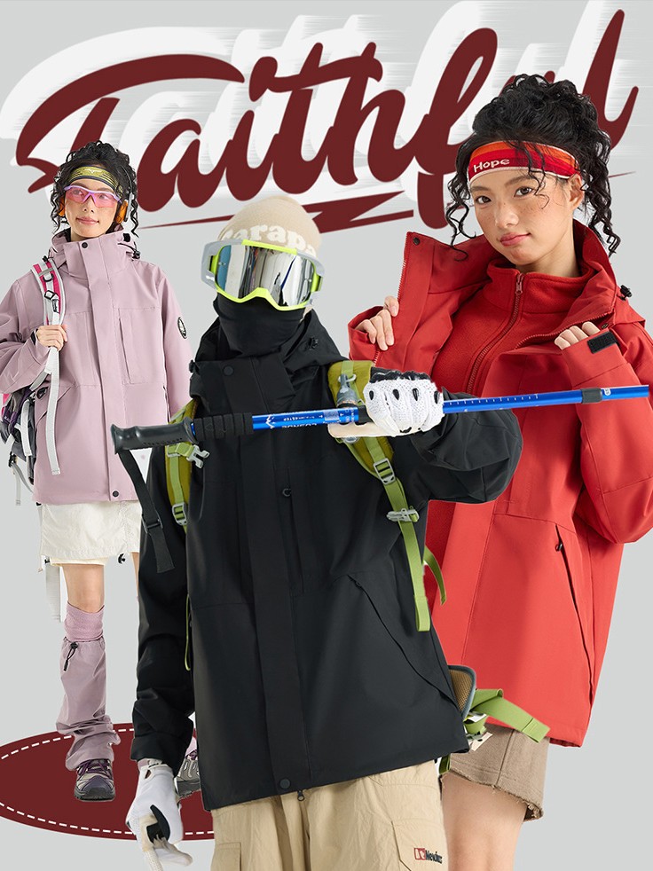Autumn/winter windproof and waterproof jacket, three-in-one jacket, detachable down liner, hiking suit, custom logo lettering