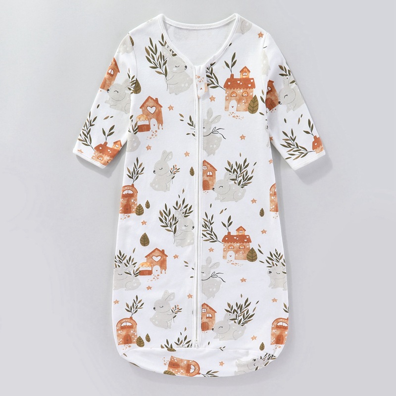 Picture of Baby Cotton Sleeping Bag Anti-Scare Integrated Swaddling Baby Newborn Long Sleeve Swaddling Four Seasons Universal Cross-border