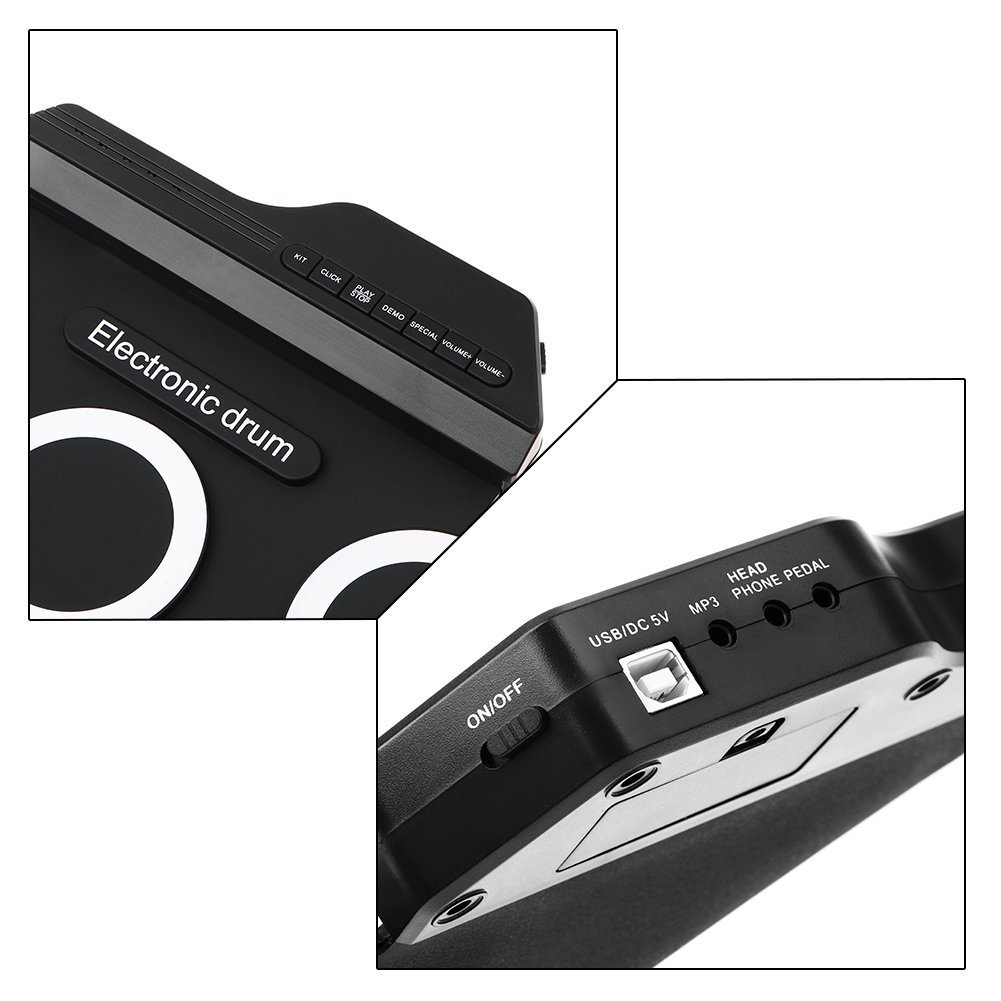 Picture of Hand Roll USB electronic drum portable drum set practice drum folding silicone hand roll electronic drum jazz drum