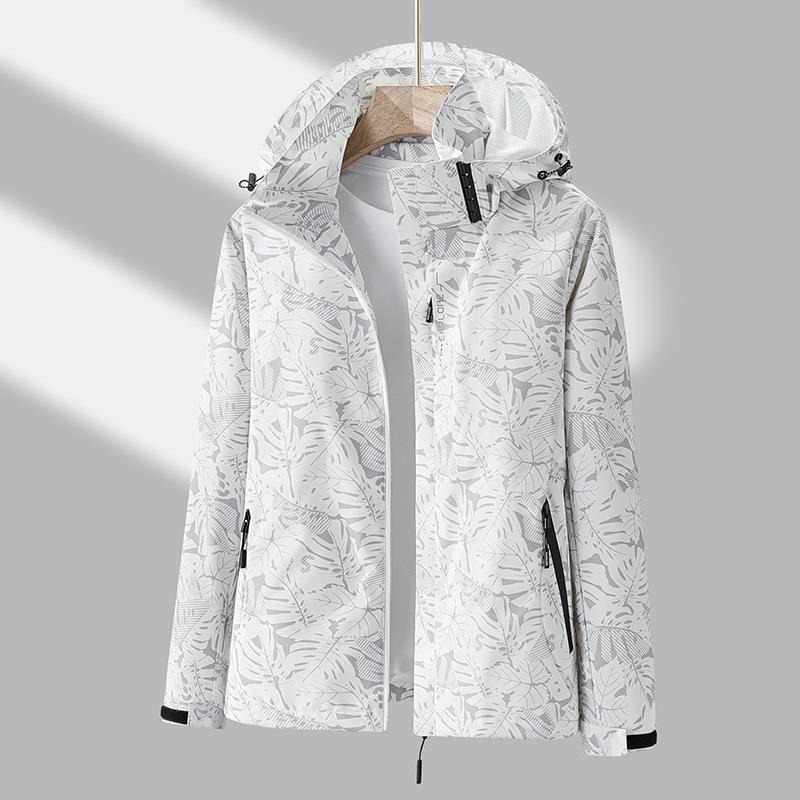 Outdoor Single-Layer Jacket Men's Windproof Water-Splashing Women's Camouflage Breathable Jacket Sports Running Mountaineering Suit Trendy Trenchcoat