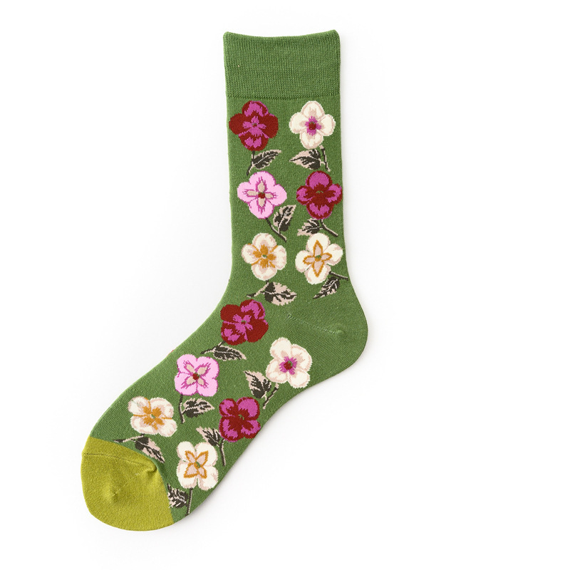 Picture of Mid-Calf Trendy Socks, Fashionable and Comfortable, Elegant Couple Socks, Long Socks for Export, Trendy Oil Painting Style, Jk Internet Celebrity High Socks, Wholesale