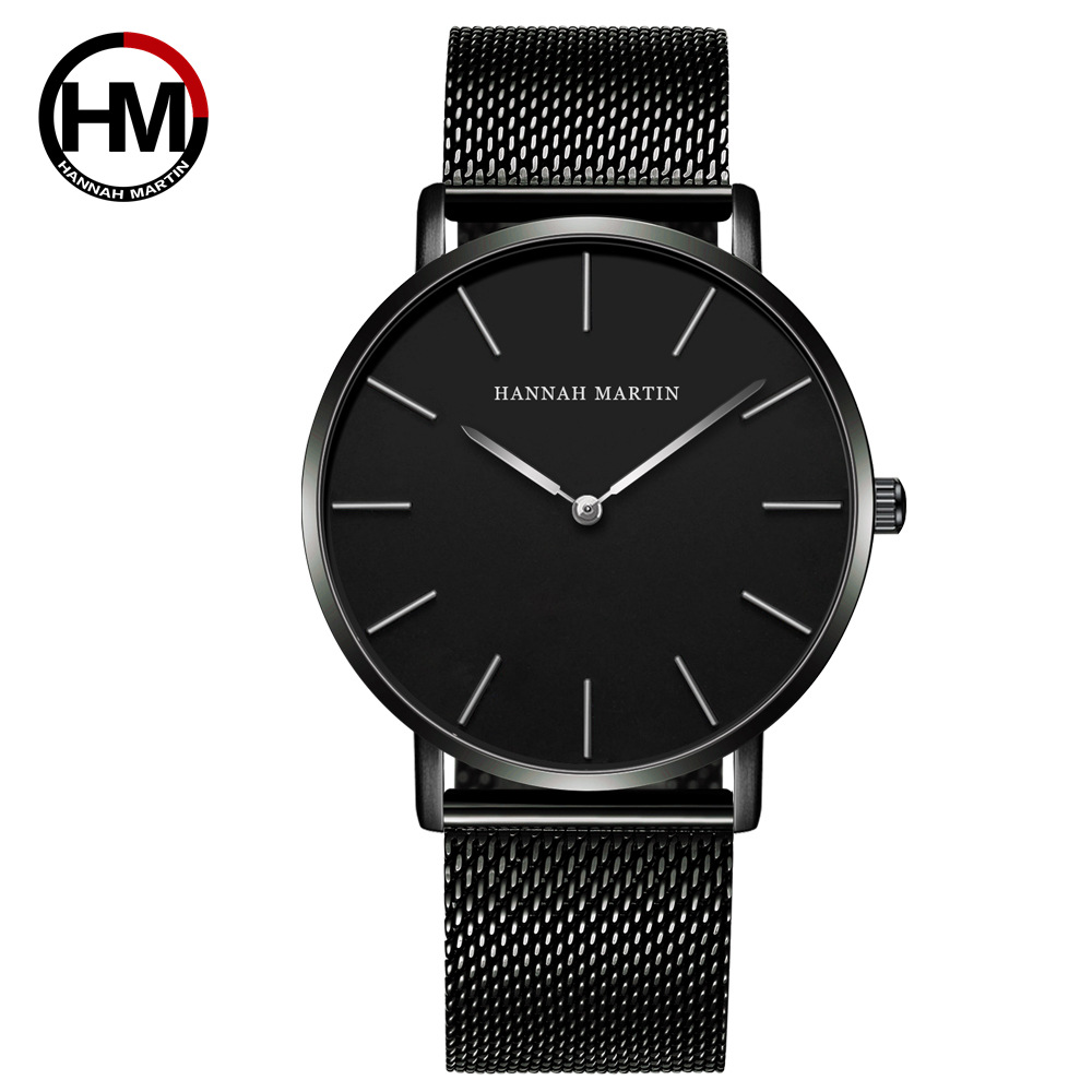 Foreign Trade Mesh Belt Men's Simple Quartz Watch Hannah Martin