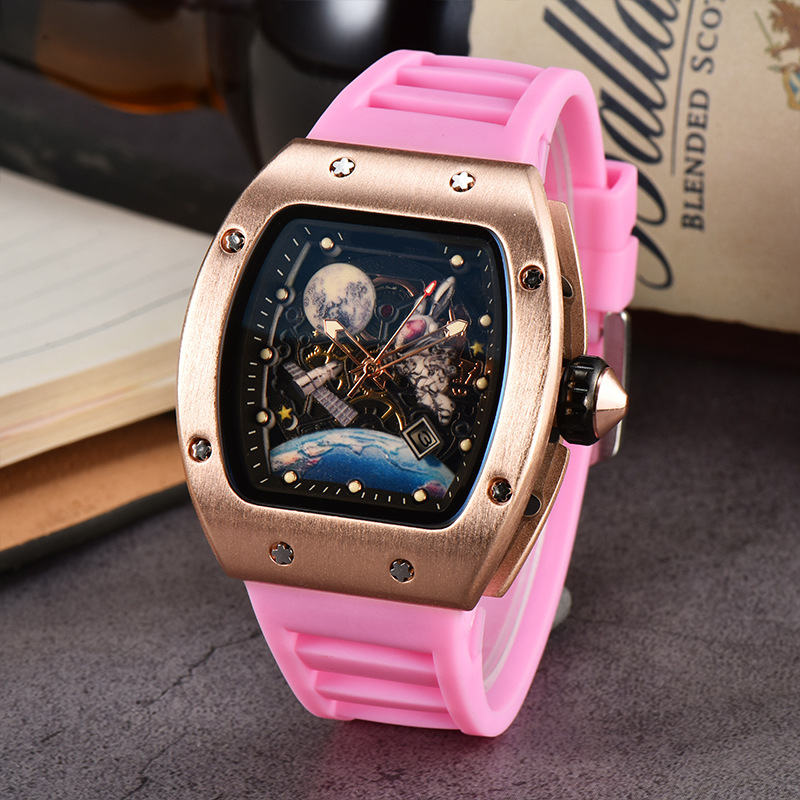 Picture of Factory wholesale foreign trade new barrel-shaped space astronaut luminous hollow tourbillon fashion men's wrist watch