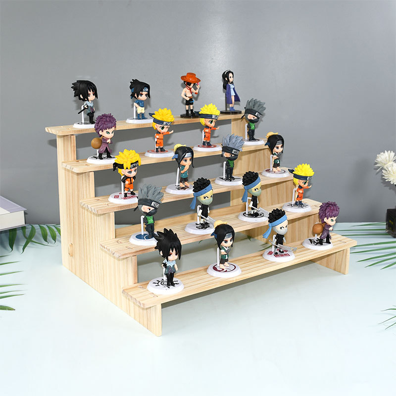 Picture of Solid Wood Ladder Display Rack Blind Box Storage Props Hand-Made Office Display Rack Bubble Mart Two-Yuan Jewelry Rack